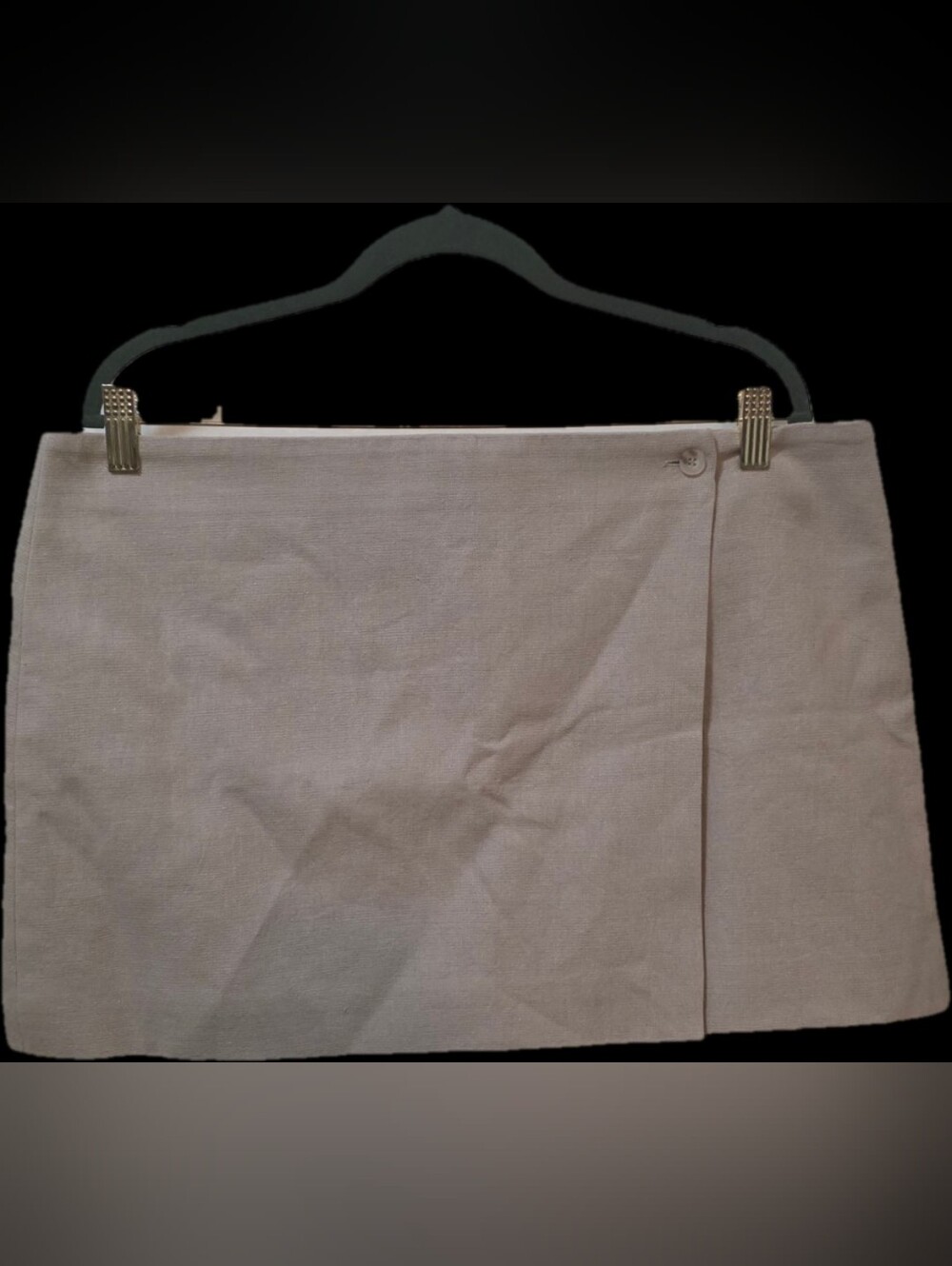 Mini Skirt in Light Beige - Classic Wrap Style
